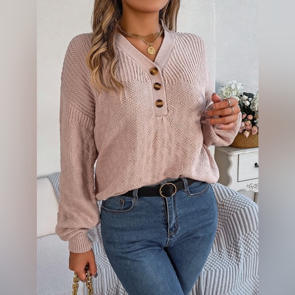 Half Way There Women’s Buttoned Sweater - Picture 1 of 4